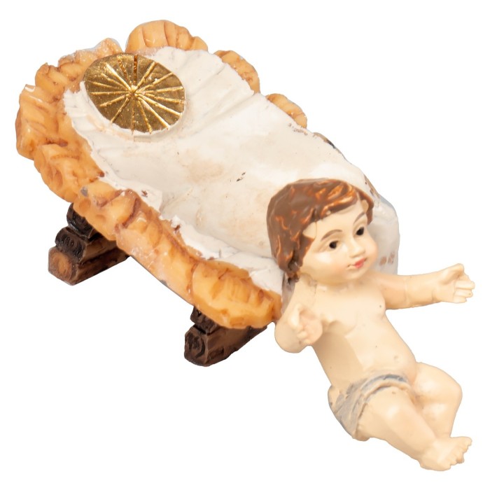 Gesù bambino con culla serie 9-10 cm