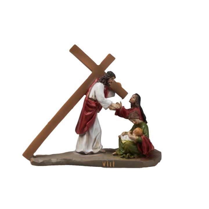 Resin statues 14 stations Way of the Cross 9 cm