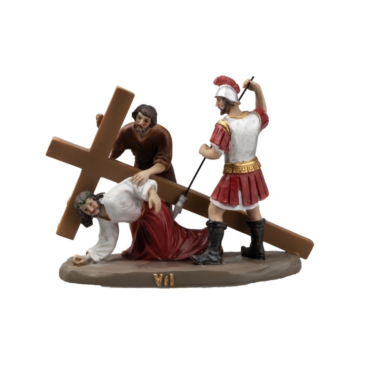 Resin statues 14 stations Way of the Cross 9 cm