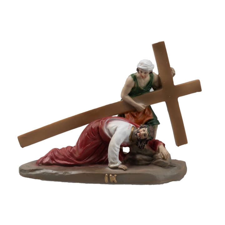 Resin statues 14 stations Way of the Cross 9 cm