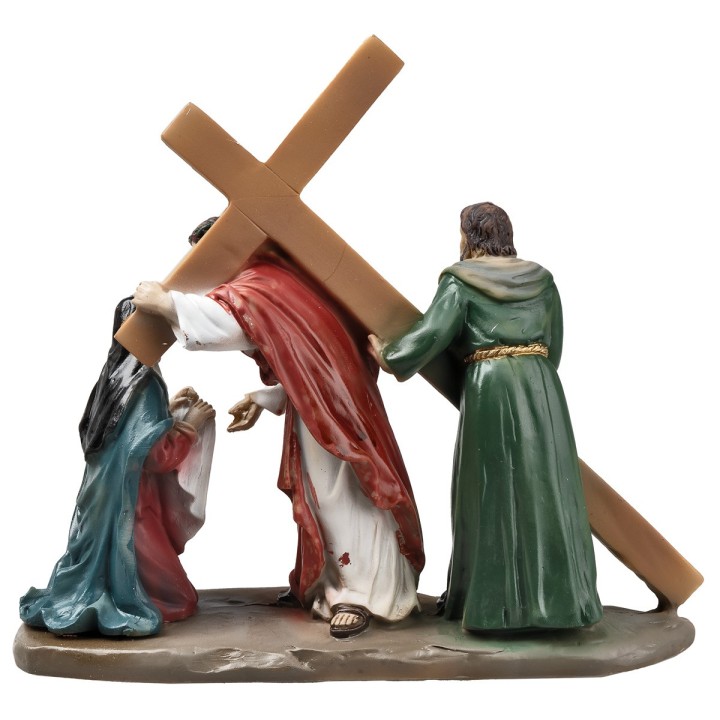 Resin statues 14 stations Way of the Cross 9 cm