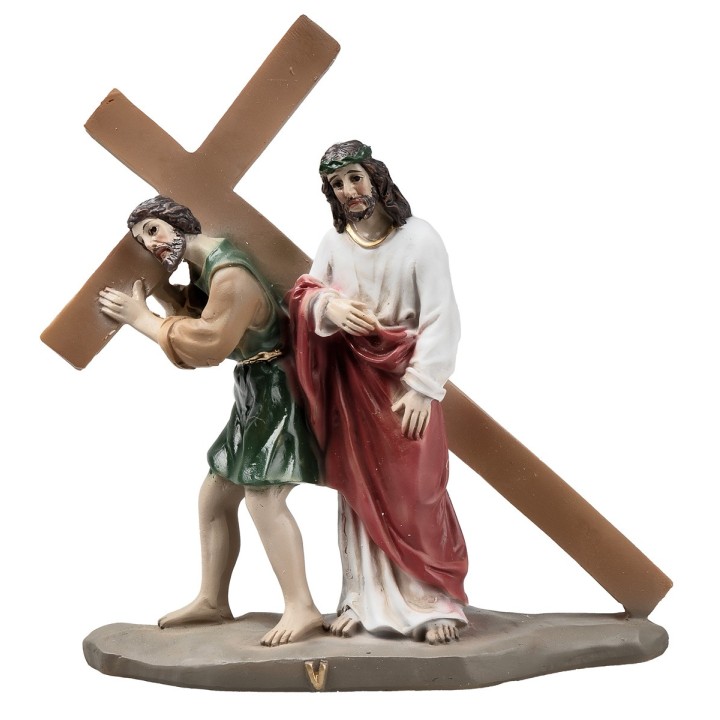 Resin statues 14 stations Way of the Cross 9 cm