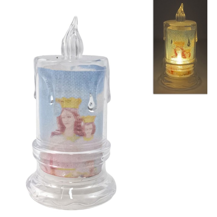 Vela de colores a pilas con luz LED blanca cálida de 8 cm