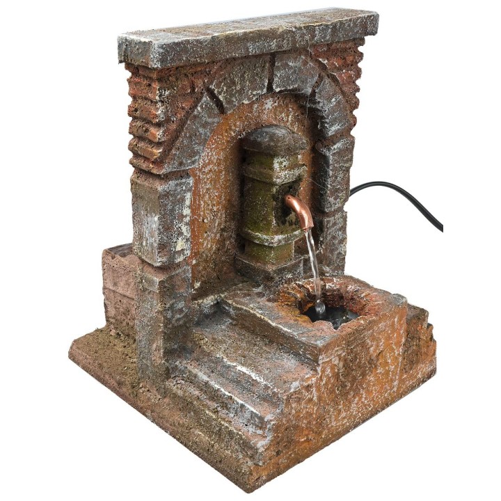 Fuente de columna con arco y bomba funcionando cm 13,5x13x17 h
