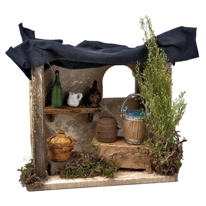 Bottega di mercato con brocche e recipienti cm 13,5x7x13 h