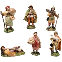 Set of 6 statues, 10 cm, for nativity scene