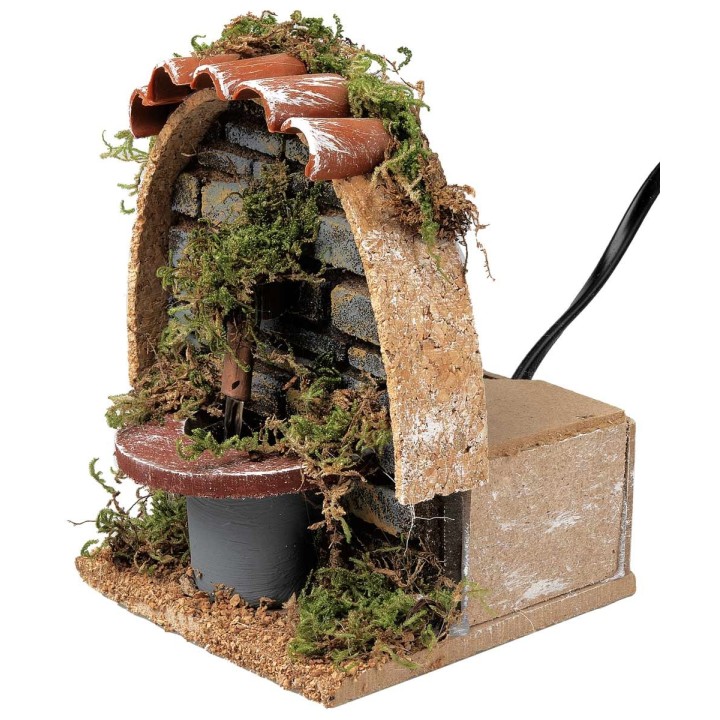 Fountain with arched roof and working pump cm 10x10x14 h