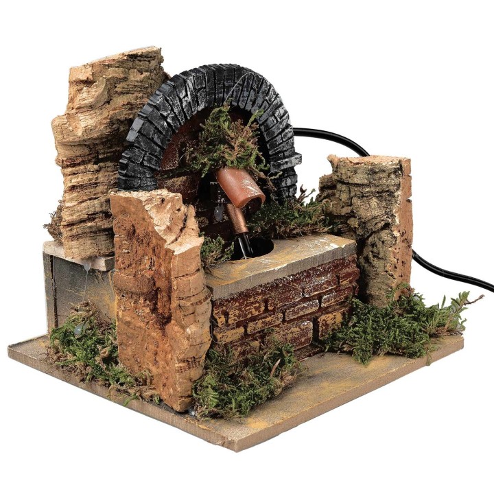 Fountain with arch and cork wall with working pump cm