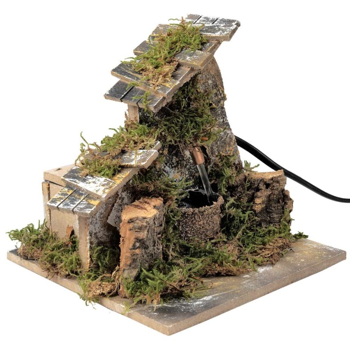 Fountain with sloping roof cm 15x15x13.5 h