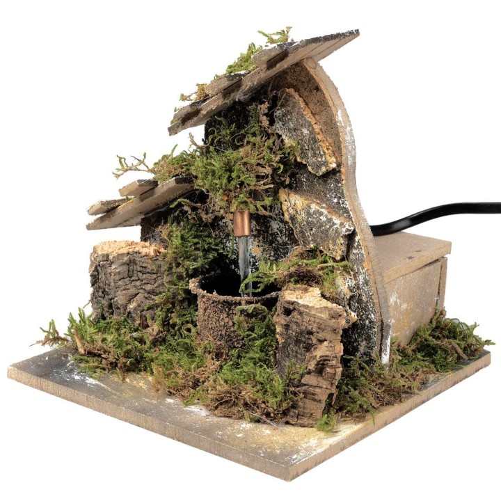 Fontana con tetto spiovente cm 15x15x13,5 h