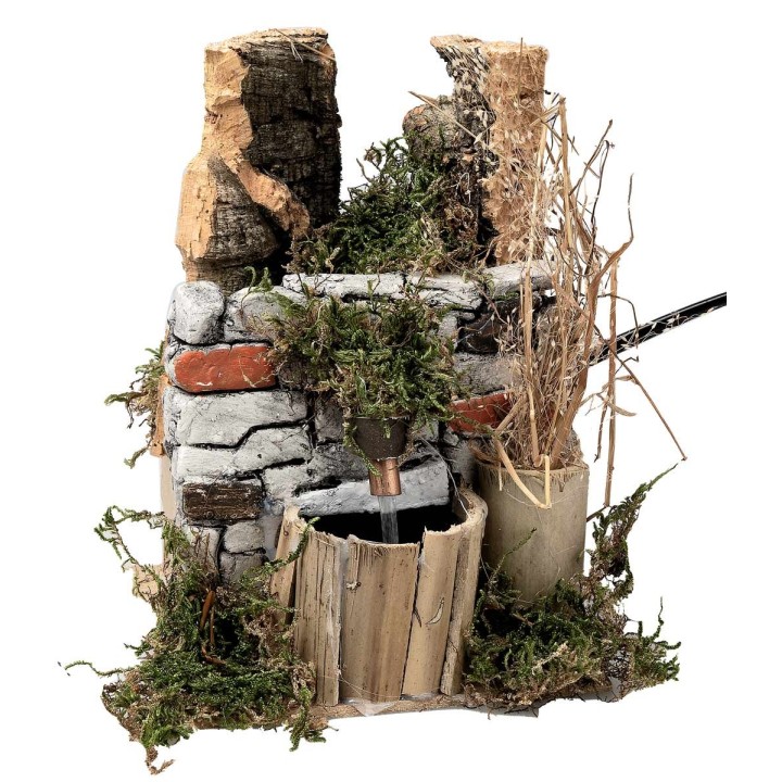 Fuente con muro de piedra cm 10x10x14,5 h