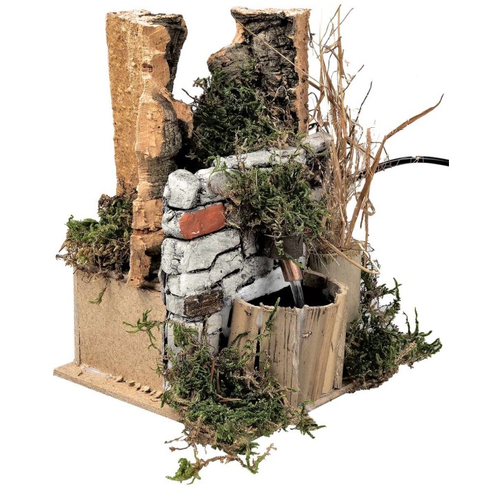 Fountain with stone wall cm 10x10x14.5 h