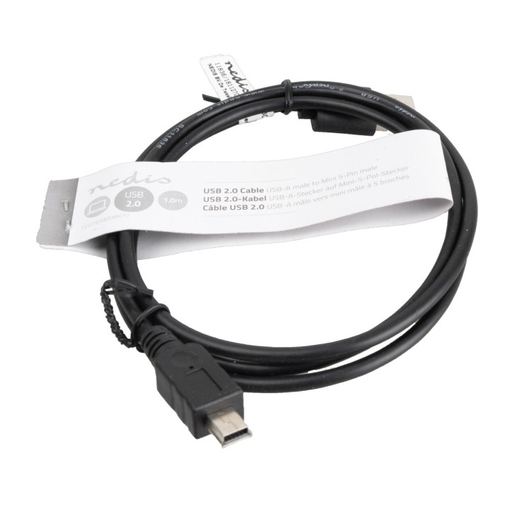 USB 2.0 cable male - mini male 5 pin 1.0 m black