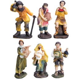 Set of 6 subjects 12 cm in resin