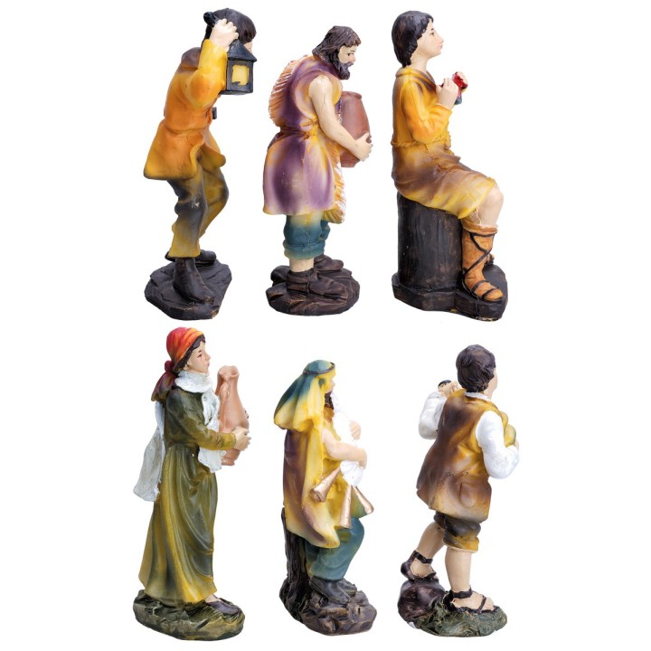 Set of 6 subjects 12 cm in resin