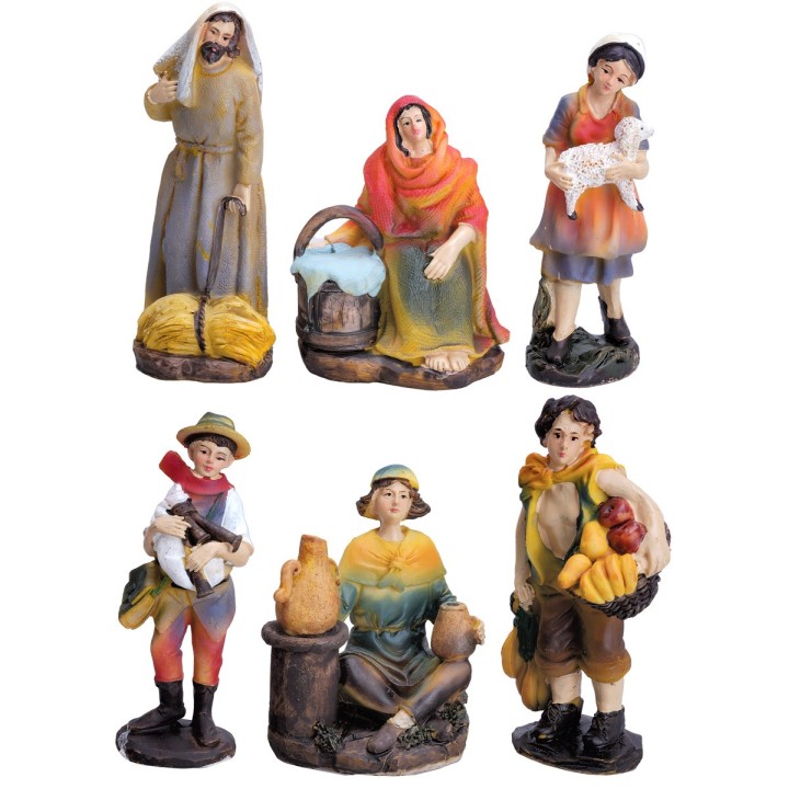 Set of six figurines series 12 cm in resin