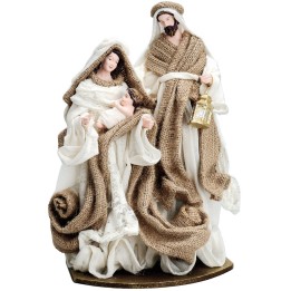 30 cm block nativity in jute