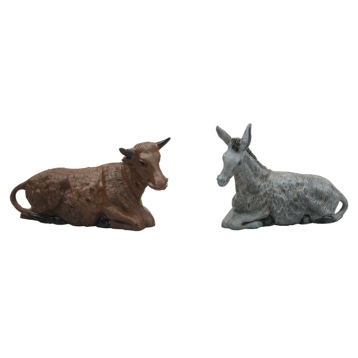 Set buey y burro sentados serie 15 cm