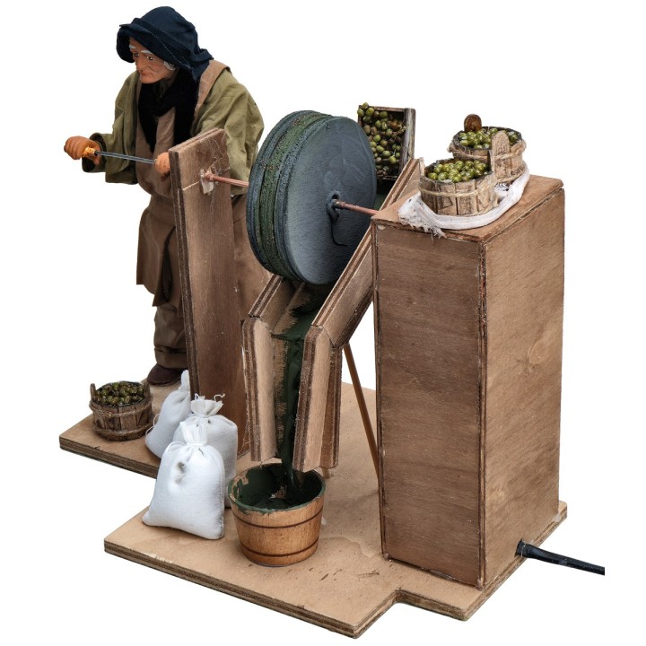 Man with olive mill 25 cm moving series