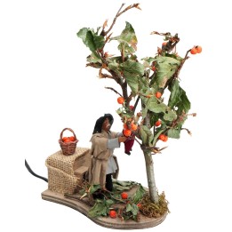 Uomo con bambino che raccoglie frutta serie 10 cm in movimento