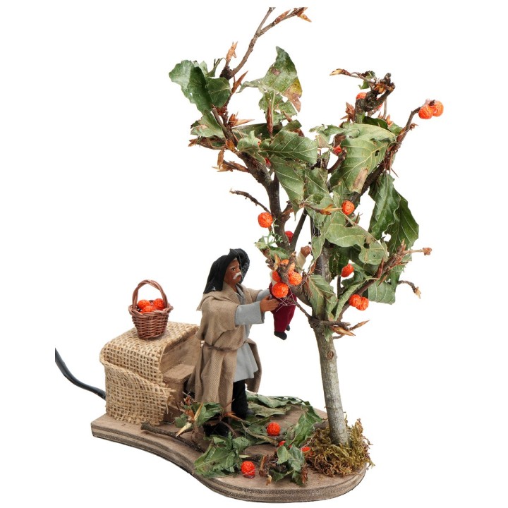 Uomo con bambino che raccoglie frutta serie 10 cm in movimento