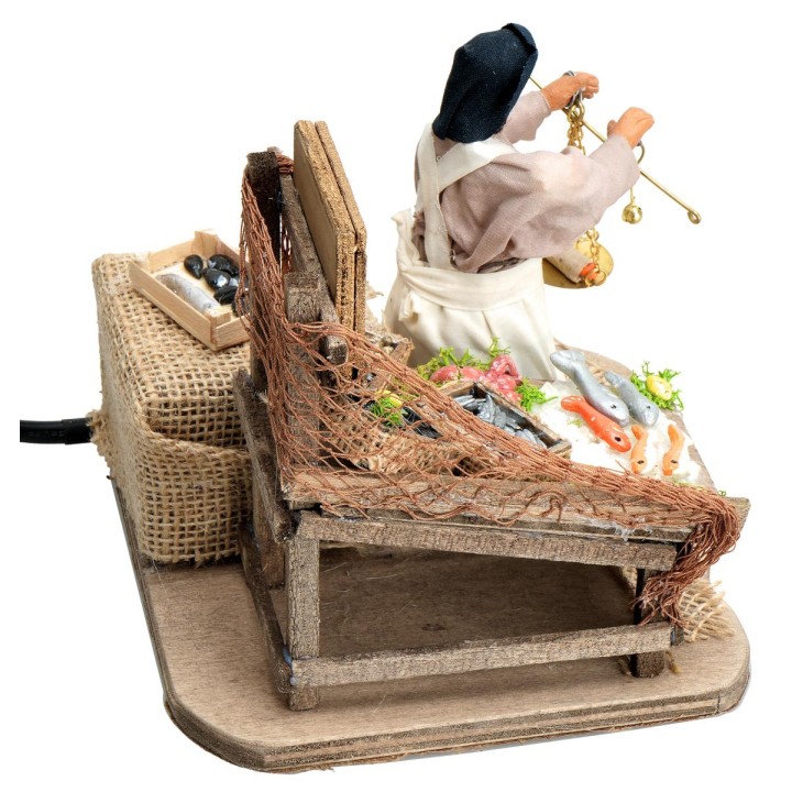 Vendedora de pescado serie 12 cm en movimiento