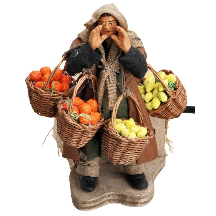 Saleswoman with fruit baskets series 12 cm in movement