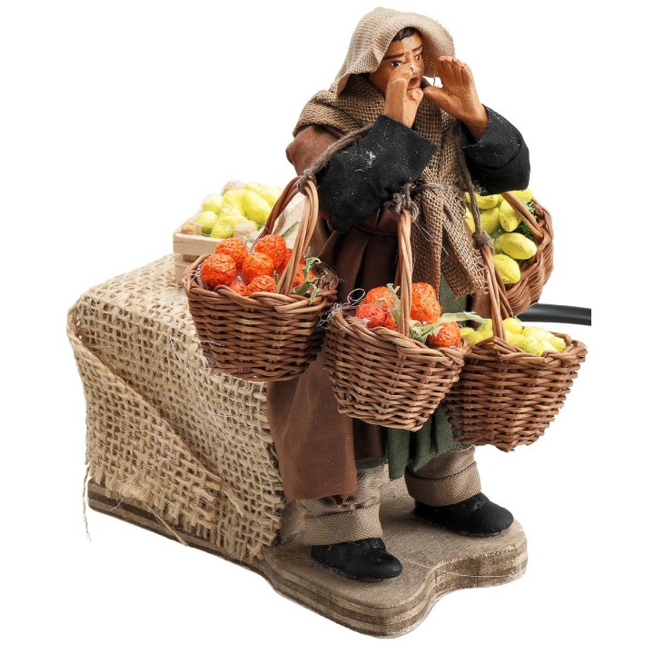Saleswoman with fruit baskets series 12 cm in movement