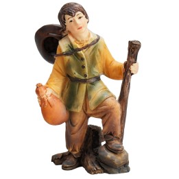 Viandante con bastone in resina 8 cm