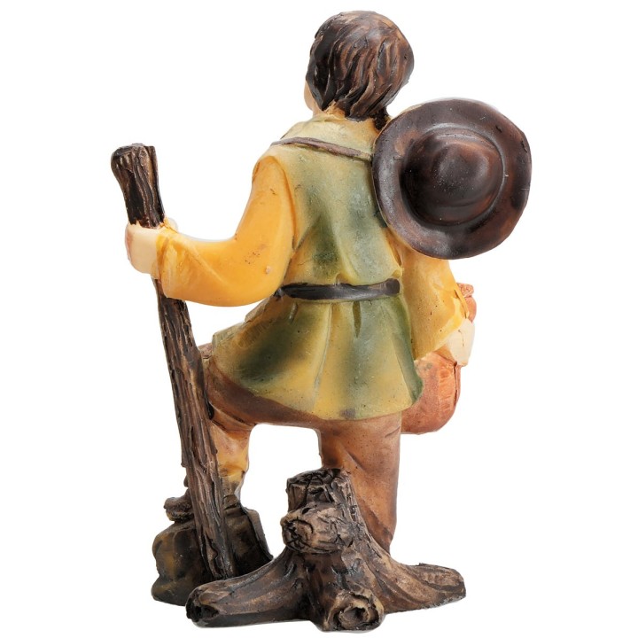 Viandante con bastone in resina 8 cm