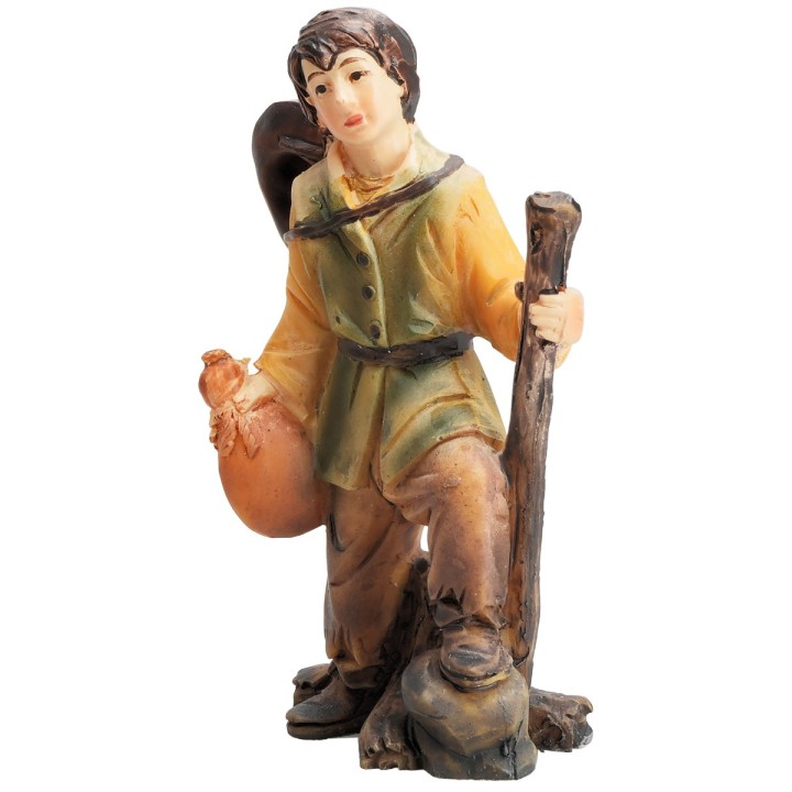 Viandante con bastone in resina 8 cm