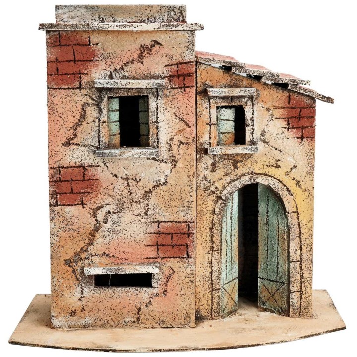 Casa napoletana con tetto laterale spiovente cm 28x17x28 h