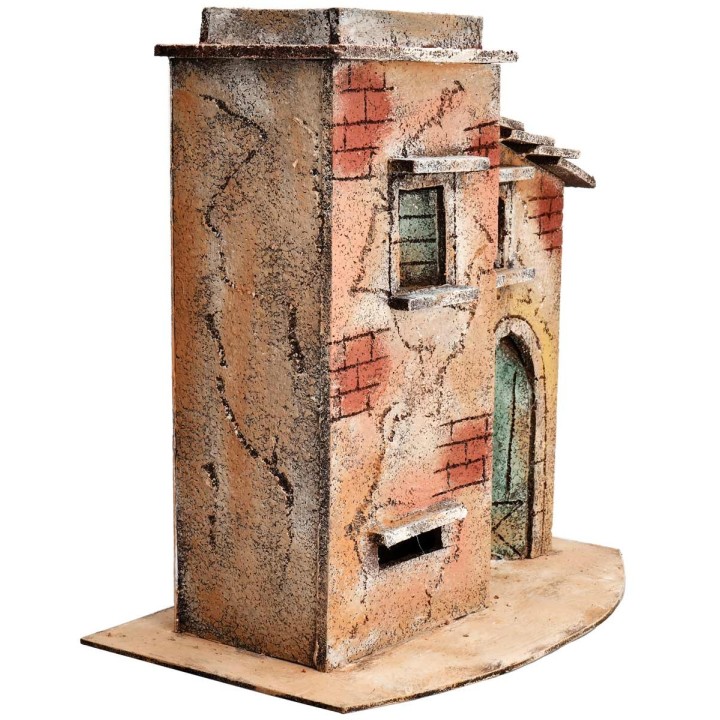Casa napolitana con techo lateral inclinado cm 28x17x28 h