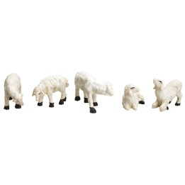 Conjunto de 5 ovejas de resina para estatuas de 10 cm