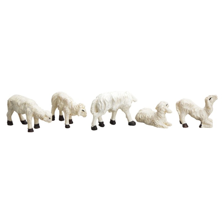 Set of 5 resin sheep for 10 cm statues