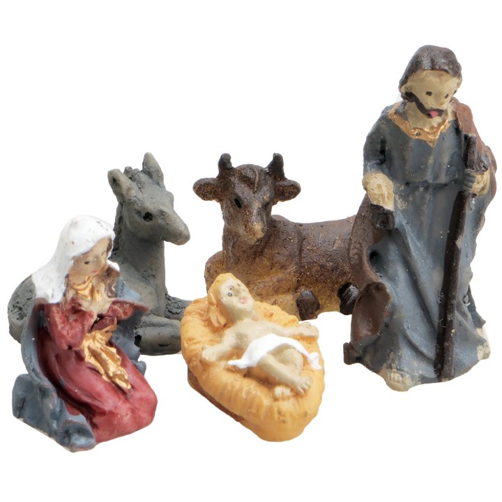 Mini Nativity 5 figures in 3 cm resin