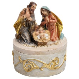Cofre Natividad arrodillada serie 4 cm en resina
