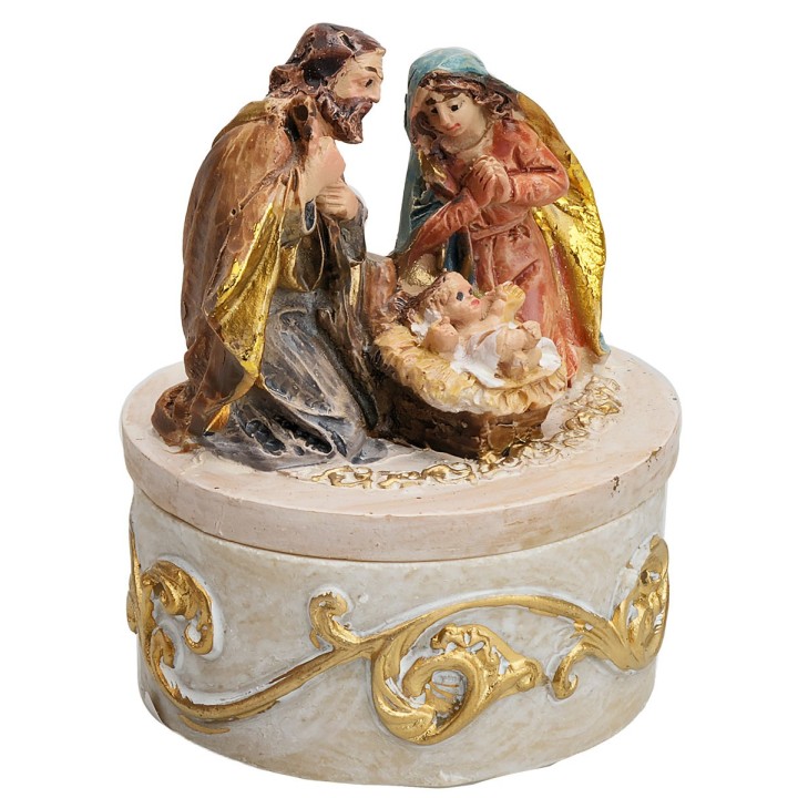Cofre Natividad arrodillada serie 4 cm en resina