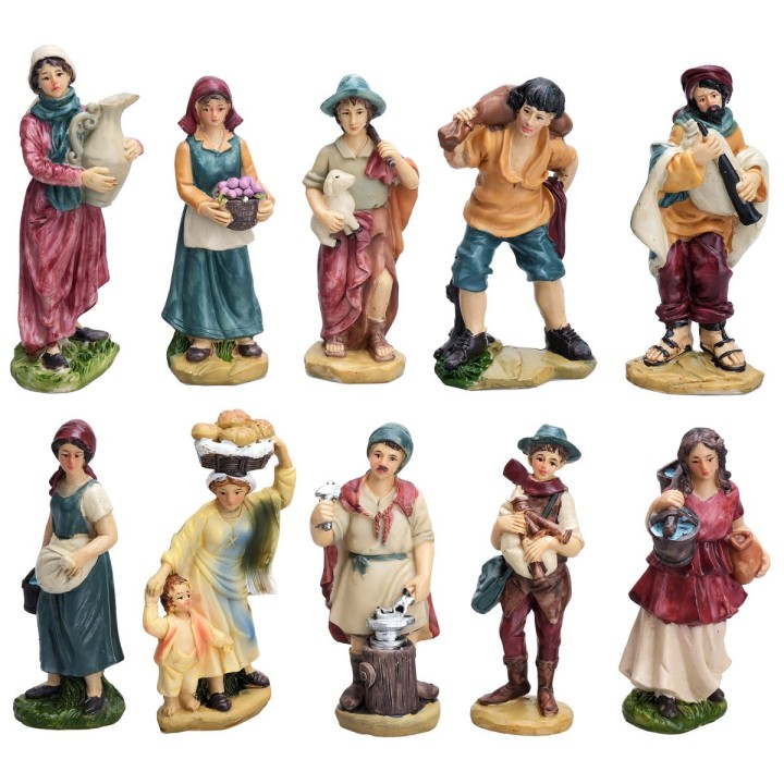 Set of 10 resin figures 12 cm series