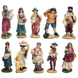Set 10 personaggi in resina serie 10 cm