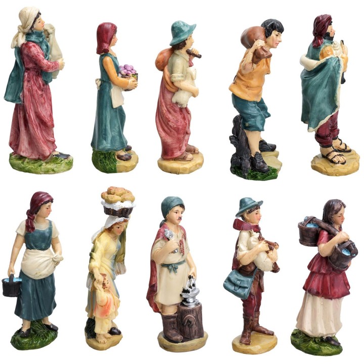 Conjunto 10 personajes en resina serie 10 cm