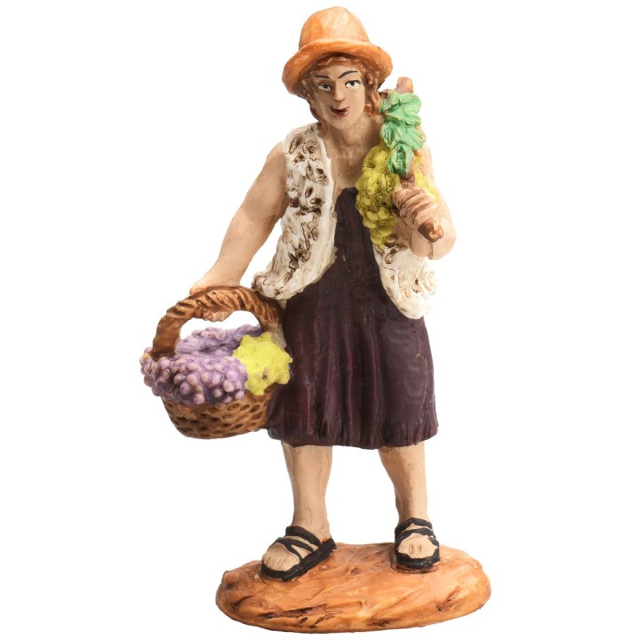 Shepherd with a basket of grapes 9 cm Oliver