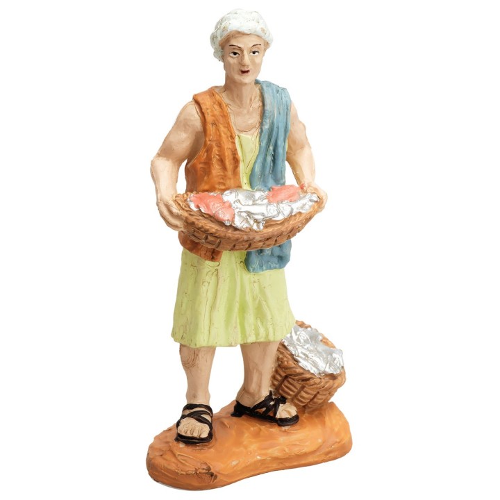 Fish seller with basket 9 cm Oliver