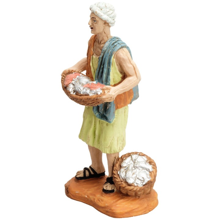 Fish seller with basket 9 cm Oliver