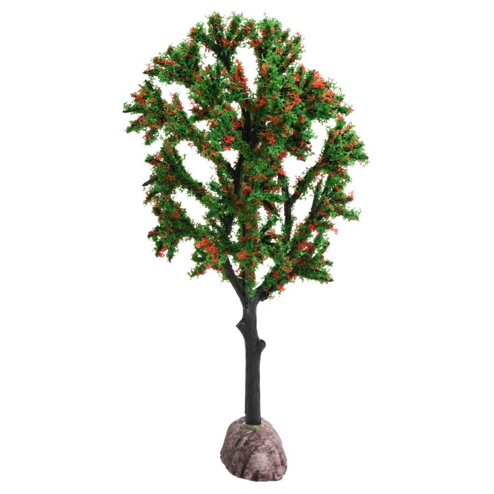 Árbol verde con floración roja 15 cm