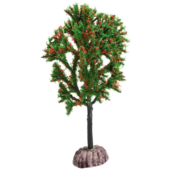 Árbol verde con floración roja 15 cm