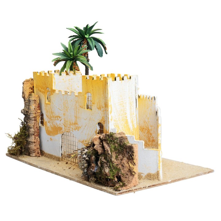 Palestinian castle with palm tree cm 31x18x22 h