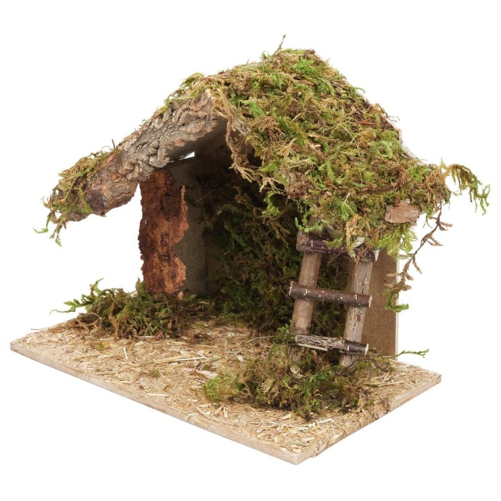 Hut with ladder for Nativity cm 23.5x15x19.5 h