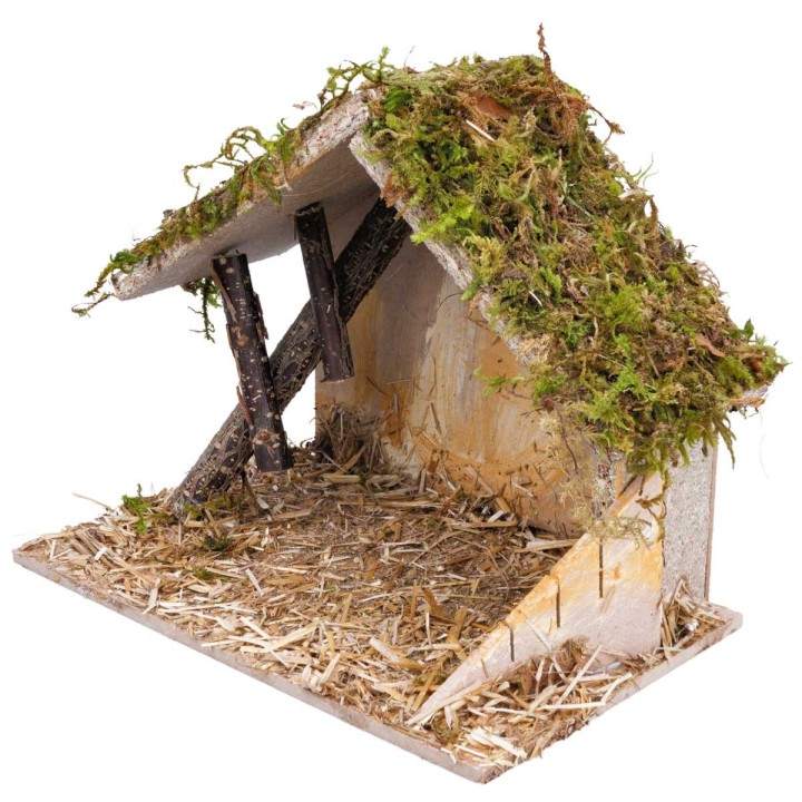 Hut with wooden planks cm 24x15x19 h