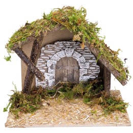 Hut with plaster wall cm 23.5x14.5x20 h